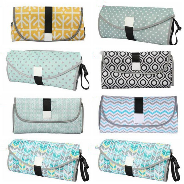 Baby Diaper Changing Pads Mats Foldable Compact Nappy Diapers Changing Mat Travel Changing Station Clutch Handbags Foldable Mummy Bag B5806