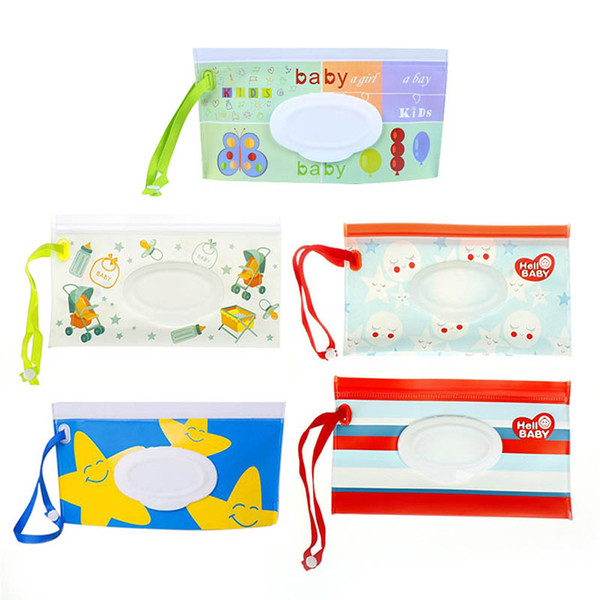 2 pcs Clutch and Clean Wipes Carrying Case Wet Wipes Bag Clamshell Cosmetic Pouch Container