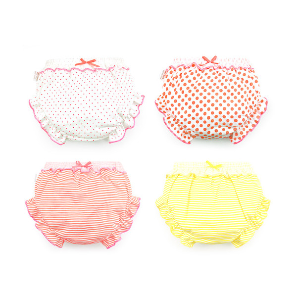 100% Cotton Baby Panties Kids Underwear Girl boy briefs fashion Bow Dot stripe Underpants Infant knickers underwear-15