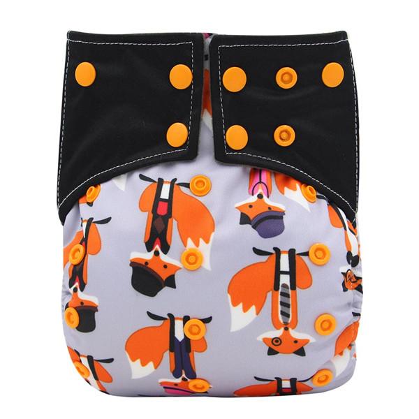 Baby Diapers Waterpoof PUL Bamboo Charcoal AI2 Cloth Diaper Cover Adjustable Couche Lavable Double Gussets Baby Nappies