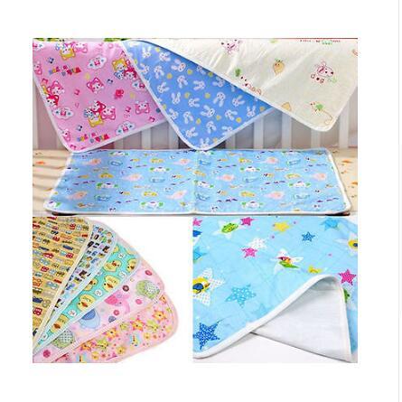 S-XL Pink Yellow Blue Cotton Portable Urine Mat Waterproof Baby Infant Bedding Changing Nappy Cover Pad