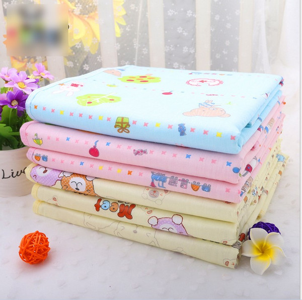 DHL EMS S-M-L-XL Pink Yellow Blue Cotton Waterproof Baby Infant Bedding Changing Pads Portable Urine Mat Nappy Cover Pad K7068