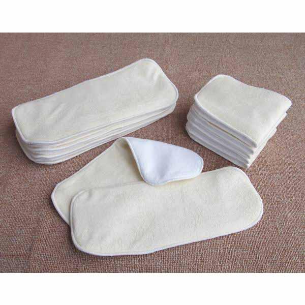 Hot sales 20pcs 4 Layers Antibacterial Bamboo fiber Baby Diaper diaper pad Cloth Diaper Inserts Diaper Liners