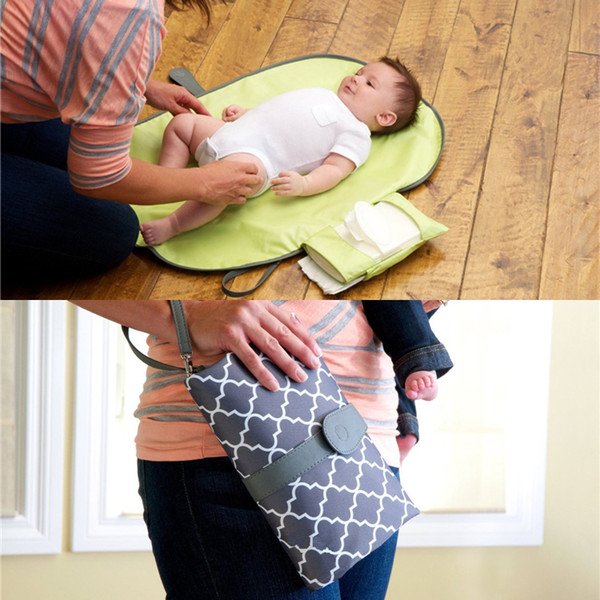 Baby Multifunction Changing Pads Mats 5 Colors Compact Foldable Nappy Diaper Changing Mat Travel Changing Clutch Foldable Mommy bag LA617-2