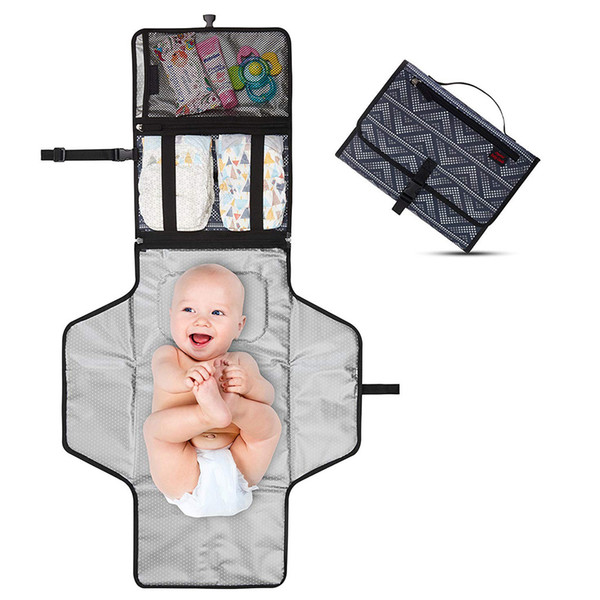 Portable Foldable Nappy Changing Mat Waterproof TPE Diaper Baby Changing Kit for Home Travel Outside storage bag Baby Floor Mat