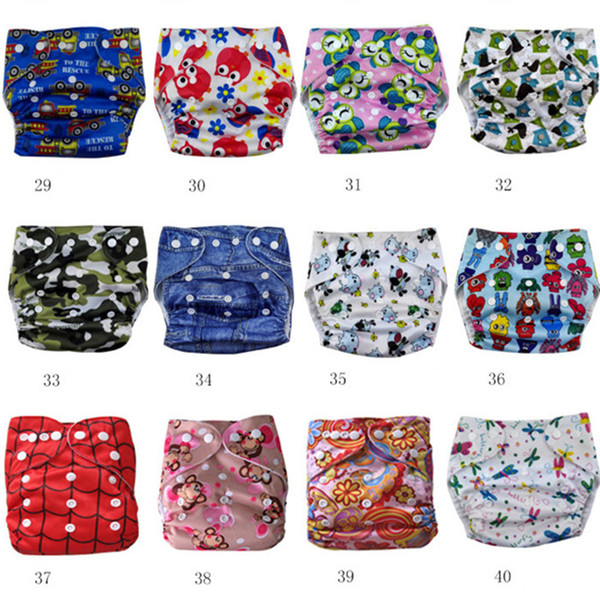 47 Styles Cartoon Animal Print Baby Diaper Covers Waterproof AIO Cloth Nappy TPU Cloth Diapers NC038