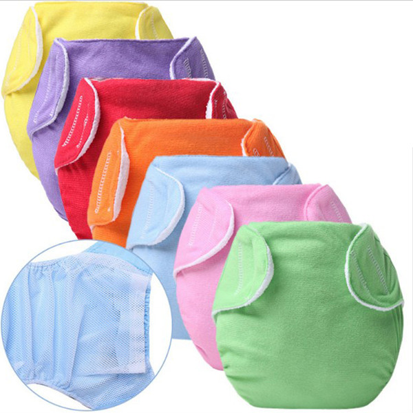 10pcs Breathable Mesh Solid Baby Cloth Diaper Cover washable Solid Color Nappy Adjustable Many Colors Available Cloth Diapers 3-13kg