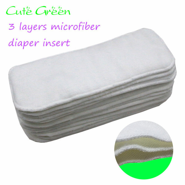 3 Layers Microfiber Diaper Insert For Reusable Baby Cloth Diaper Nappy Cover;High Absorbency Nappy Liner Soaker Diapers Nappies Washable