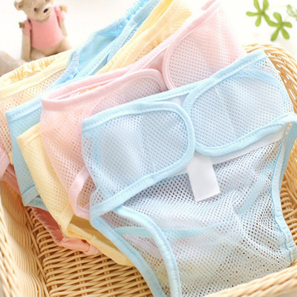 3 Colors Summer breathable Reusable Adjustable Infant Diapers Baby Washable Grid Soft Cover Nappy Cloth Summer Breathable Nappies