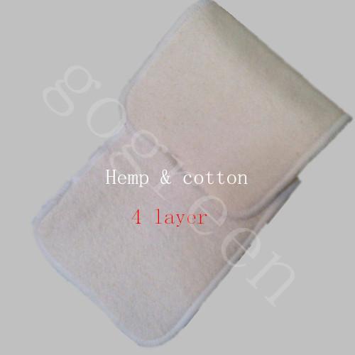 Free Shipping FEDEX Naughty Baby Hemp Organic cotton 100pcs 4 Layers Reusable Baby Cloth Diaper Pads Nappy Inserts