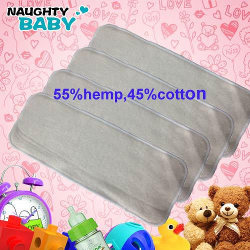 2014 hot sale New 3 Layers Hemp Organic Cotton Reusable Washable Cloth Diapers Inserts 100 PCS for Children &Adults free shipping