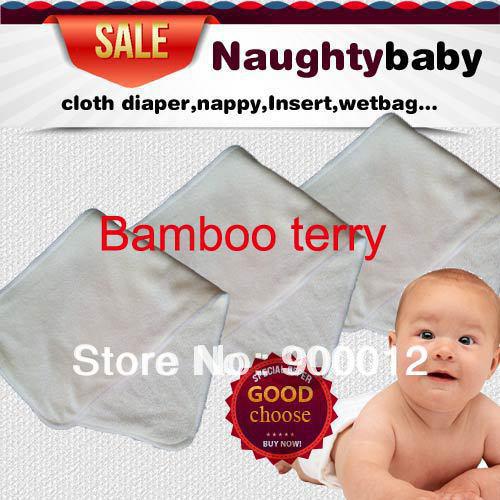 Free Shipping Natural Fiber Bamboo Terry Absorption Bamboo Terry (4 layers) 36*14cm Cloth Diapers Pads Inserts nappy 200 pcs