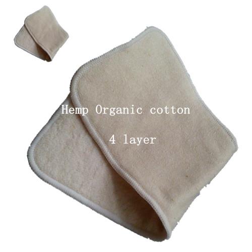 hot sale Baby Hemp Organic cotton 30pcs 4 Layers(2+2)Washable Baby Cloth Diaper Nappy inserts