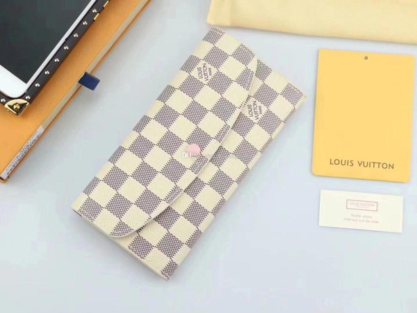 hot designer purses bag Free shipping High quality Plaid pattern women wallet men's pures high-end luxury brand designer L wallet with