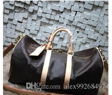 hot Top  quality 41416 Canvas Keepall 50 with Shoulder Strap M41416 M41414 M41412 M41418handbags bag duffel bags oxidize cowhide