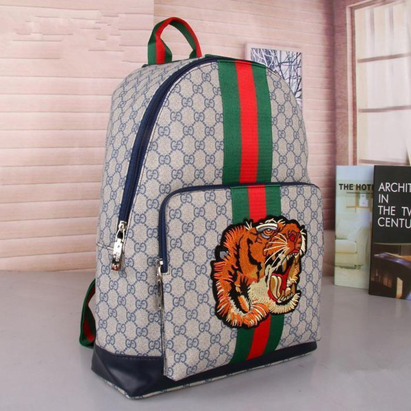 High quality men and women fashion fabric pattern handbags storage shoulder bag tiger head animal pattern shoulder bag backpack