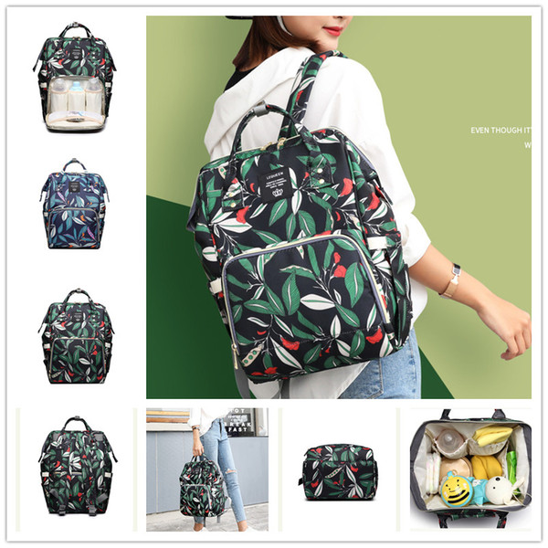 Lequeen Mummy Backpack Leaf pattern New Multifunctional Baby Diaper Backpack Mommy Changing Bags Nappy Mother Maternity Backpacks MPB48