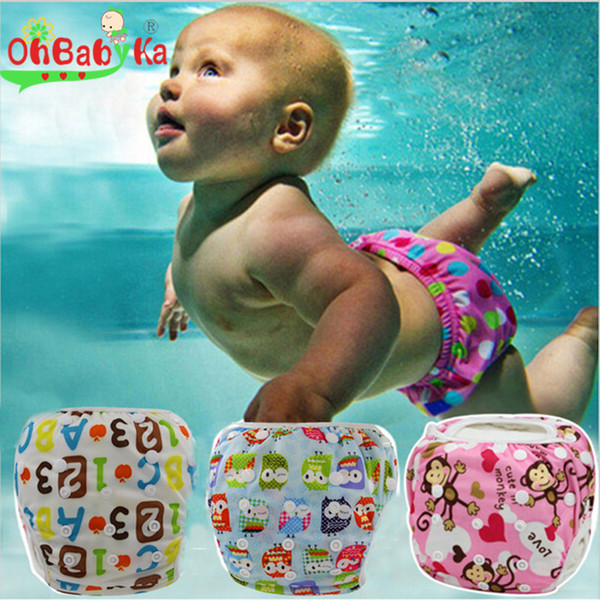 Baby Boys Girls Reusable Swim Diaper UnisexTraining Pants Cute Cartoon Toddler Swimming Nappies Summer Swimwear Short Trunks