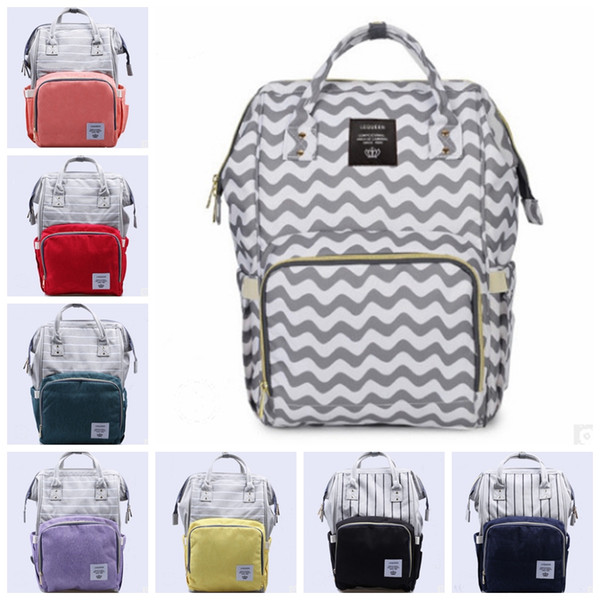 Mummy Diaper Backpacks Striped Baby Diaper Bags Waterproof Maternity Nursing Bag Travel Nappy Backpack Fashion Handbag New 8 Colors YW3100