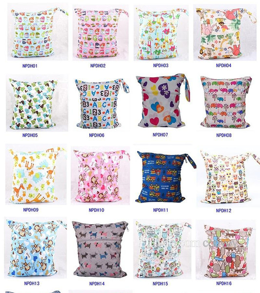 48 Types Baby Wet Dry Diaper Bag Infant Travel Nappy Organizer Double Zipper Waterproof Tote Bag with Soft Snap Handle Free DHL MPB06