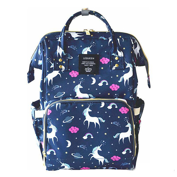 4 Colors Unicorn Mommy Backpacks Nappies Bags Unicorn Diaper Bags Backpack Maternity Large Capacity Outdoor Travel Bags 5pcs