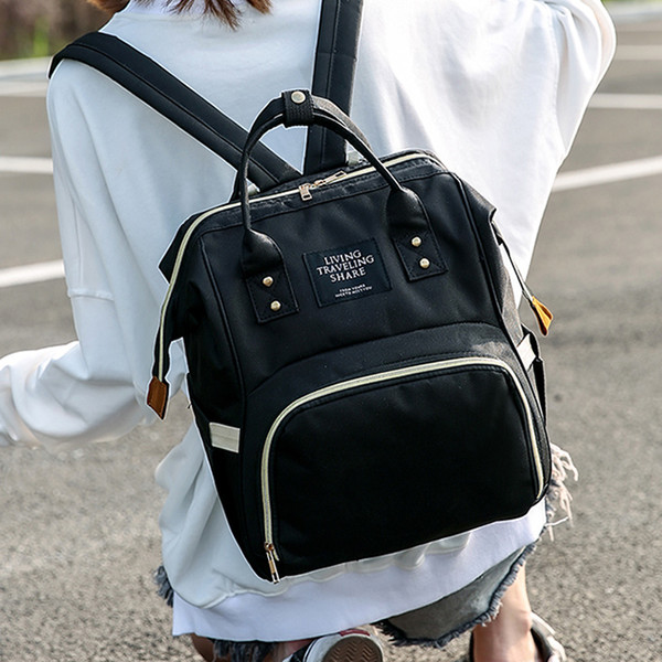 New Mummy Bag Contrast Color Backpacks Nappies Bags Mother Maternity Diaper Backpack Large Volume Outdoor Travel Bags