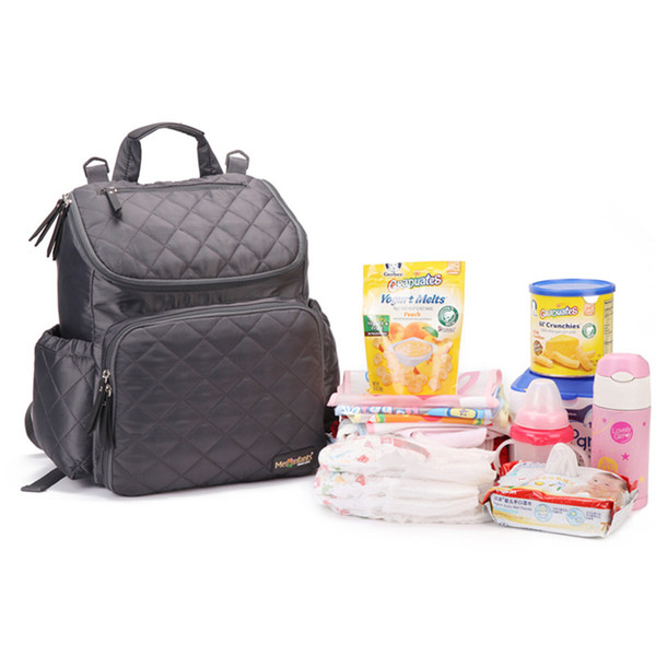 Fashion quilted Mummy bag backpack multi-functional huge capacity Diaper Bags Hanging on stroller 2 colors