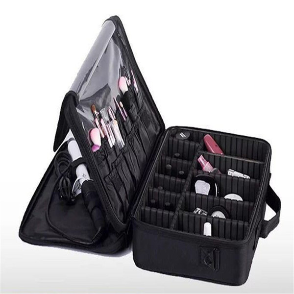 Wholesale-Professional cosmetic bag waterproof makeup organizer storage suitcase Jewelry bag dressing case for makeup brushes k0359