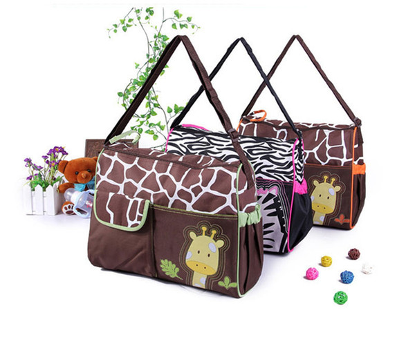 Animal diaper bags mummy bag nappy bag DHL 3 Design zebra or giraffe babyboom multifunctional fashion baby Baby articles storage bags B001