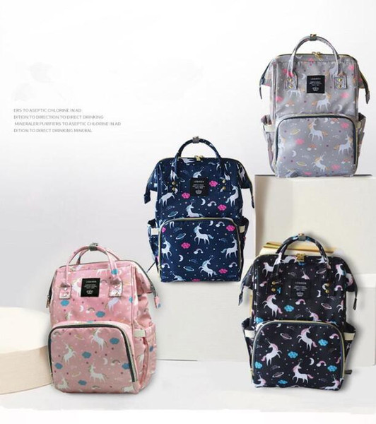 4 Colors Unicorn Mommy Backpacks Nappies Bags Unicorn Diaper Bags Backpack Maternity Large Capacity Outdoor Travel Bags 20pcs