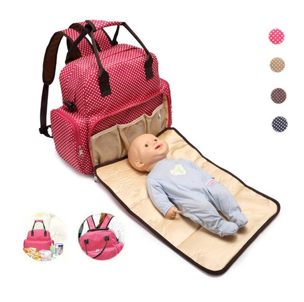New Large Capacity Designer Baby Bags for Mummy Diaper Bag Backpack Baby Stroller Carriage Pram Accessories Nappy Bags Wave point color