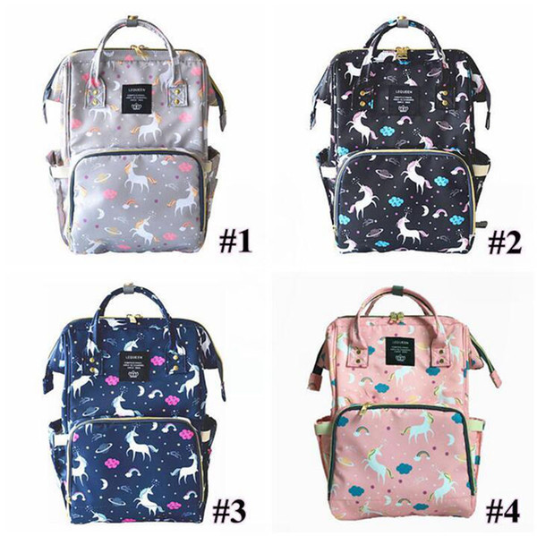 4 Colors Unicorn Mommy Backpacks Nappies Bags Unicorn Diaper Bags Backpack Maternity Large Capacity Outdoor Travel Bags 3pcs