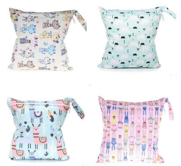 Baby Diaper Bags Waterproof Dry Wet Orangizer Bag Nappy Bag Reusable Washable Zipper Baby Cloth Diaper Organizer Tote Diaper Bag for Mummy