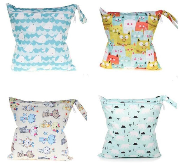 Waterproof Baby Diaper Bags Wet Dry Bag Reusable Washable Zipper Baby Cloth 28x30cm Diaper Storage Bag Tote Waterproof Swim Nappy Bag