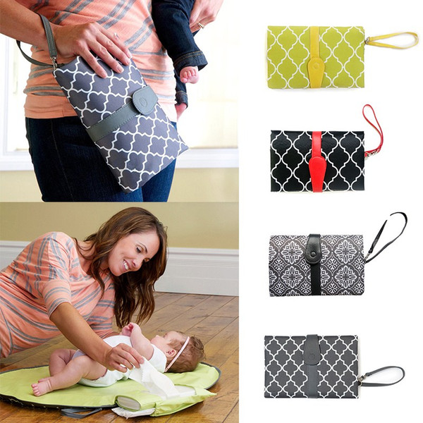 Baby Nappy Diaper Handbag Folded Mommy Bag Changing Change Clutch Mat Foldable Pad Handbag Wallet Style