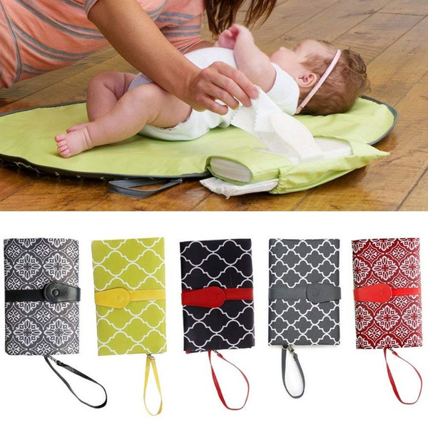 Waterproof Baby Diaper Bags Mummy Tote Bag Portable Foldable Infant Nappy Nursing Bag Changing Change Pad Clutch Mat Handbag