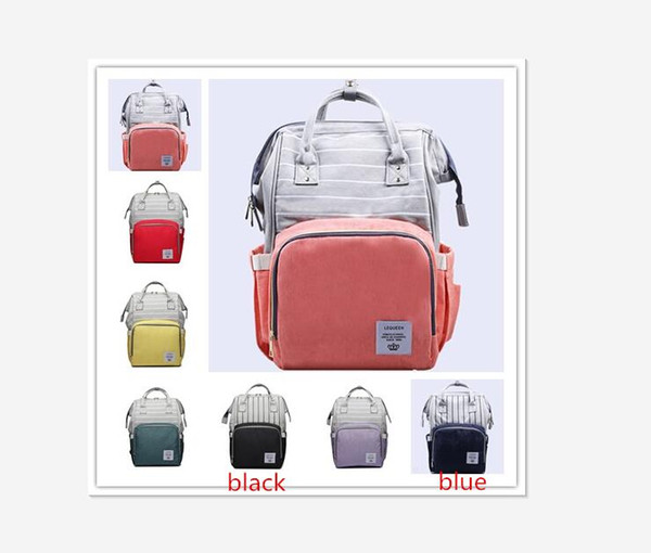 DHL 7color Diaper Backpack Stripe Stitch Multi-color Baby Mommy Changing Bag Mummy Backpack Nappy Mother Maternity Backpacks Oxford Cloth