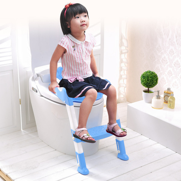 Portable Child Kids Toilet Ladder Folding Pink/Blue Baby Child Boy And Girl Toilet Training Seat With Armrest