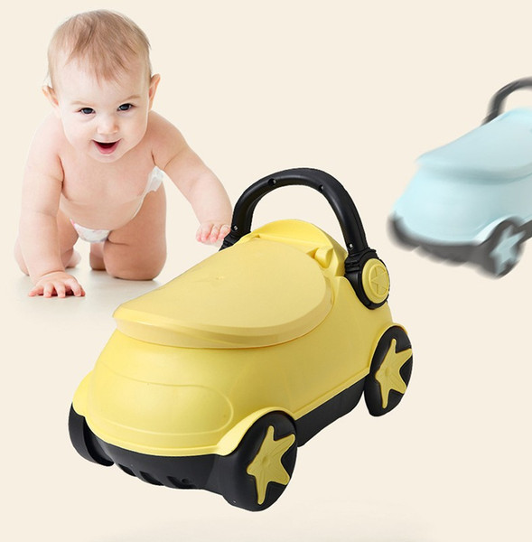 Fashion Multi-functional Baby Toddler Potty Creative Fun Yellow Car Training Toilet Seat For Kids Children 3 Colors