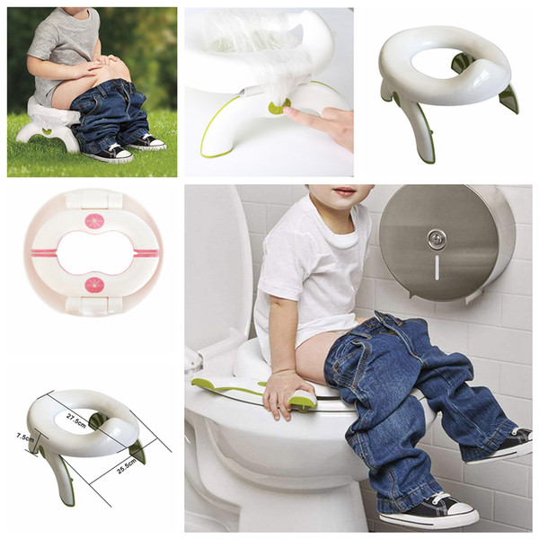 2 In 1 Foldable Toilet Seat Infant Chamber Pots Travel outdoor Potty Seat Soft Kids Trainers Folding Travel Potty Rings baby Chair FFA1193