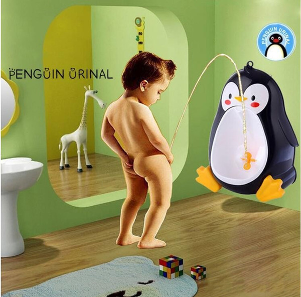 Baby Potty Toilet Potties Cute Penguin Pot Wall-Mounted Urinals Portable Training Boy Kids Toilet Leakproof Children Potty Brush