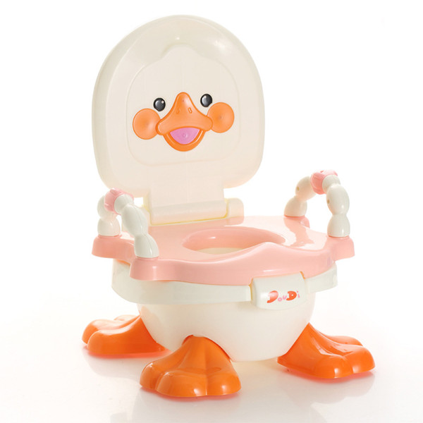 Cute Cartoon Duck Child Seat Toilet Portable Safe Backpack Baby Urinals Baby Training Toilet Baby Potty With Armrest