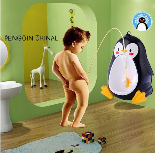 Baby Potty Toilet Potties Cute Penguin Pot Wall-Mounted Urinals Portable Training Boy Kids Toilet Leakproof Children Potty Brush