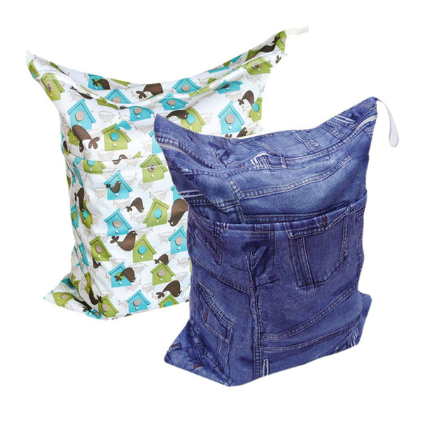 LCLL-Baby 2pcs Cloth Diaper Wet Bags, Wet and Dry Cloth Diaper Bags