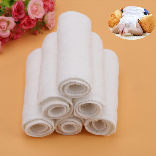 10 PCS /lot Cloth Diapers Liners Reusable Baby Infant Washable Nappy Inserts Soft White Cotton Insert Nappy Liner 3 Layers 2018