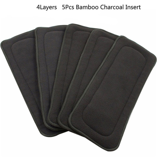 Reusable Baby Diapers Bamboo Charcoal Washable Diapers Baby Nappies Couche Lavable Insert One Size for Newborn Infant Care