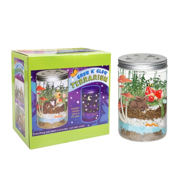 For Kids Diy Grow 'n Glow Terrarium - Science Kit For Kids , Creative Gift Toys , Year-round Fun Educational Science Activities J190521