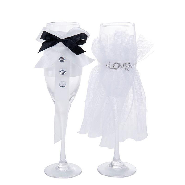 Crystal Champagne Glass Wedding Toasting Champagne Glasses Wedding Party Bar Family Goblet Decoration Wine Glasses Mugs Gift Sets GGA1845