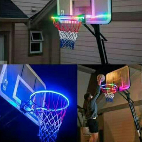 Colorful LED Basketball Frame Lights Basket Luminous Solar Color Changing Solar Basketball Lights Outdoor Induction Basket Lights