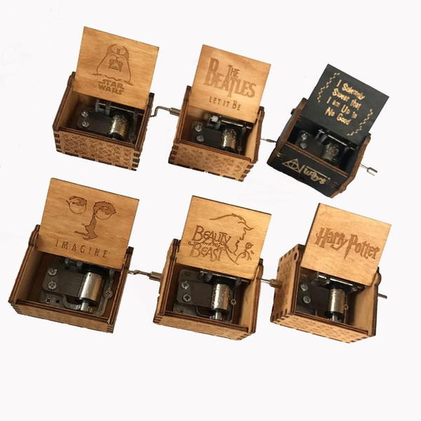 Wood Music Box Game of Thrones Potter Wooden Music Box Antique Carved Wooden Hand Crank Music Birthday Gift